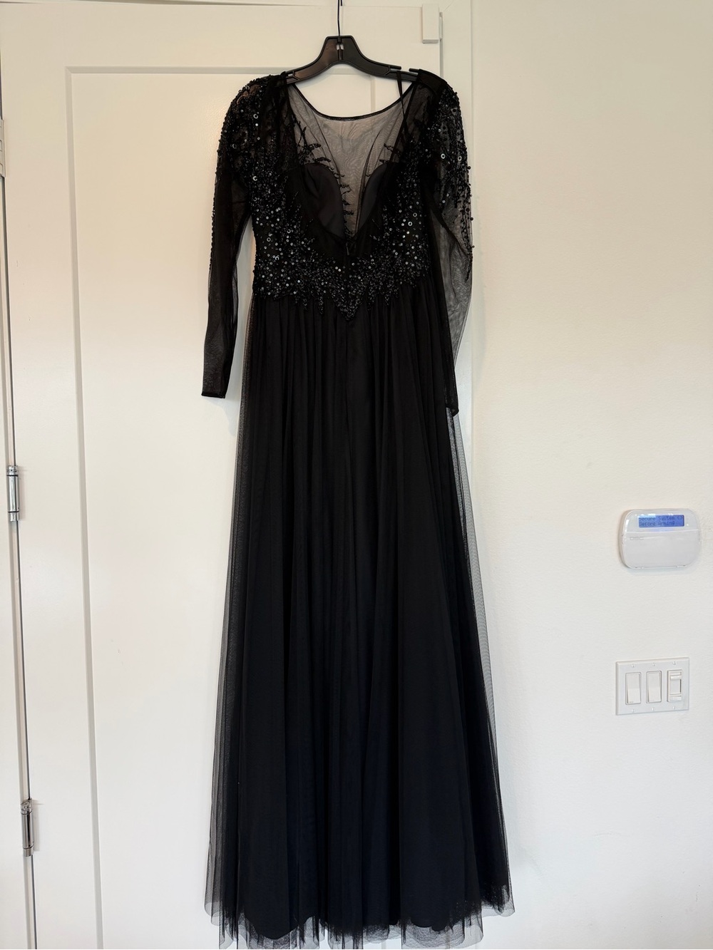 Basix black label black tie dress with crystals